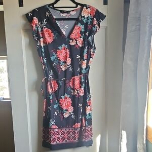 F&F Floral Dress With Tie Belt.